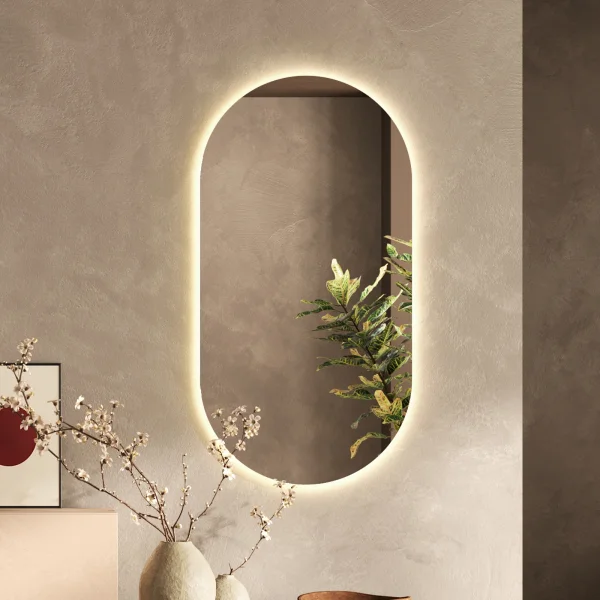 Specchio da parete retroilluminato 50x100h cm ovale Potty