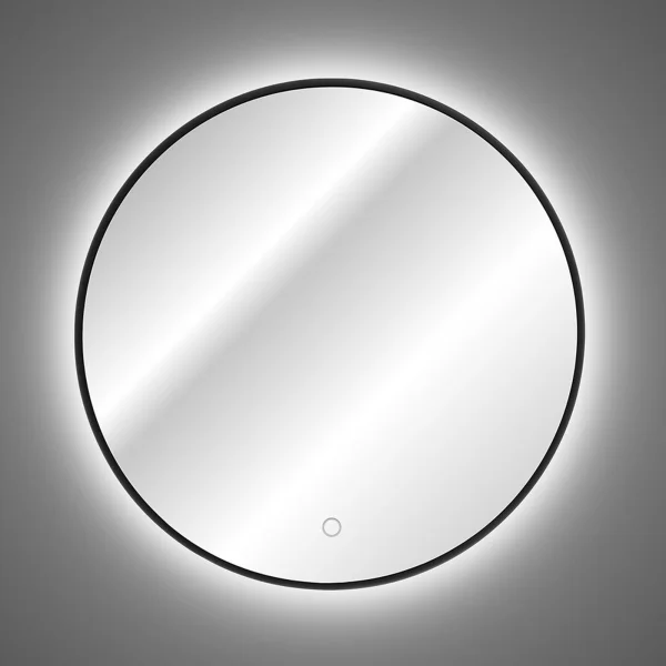 Specchio da parete retroilluminato 60x60cm nero Shinny
