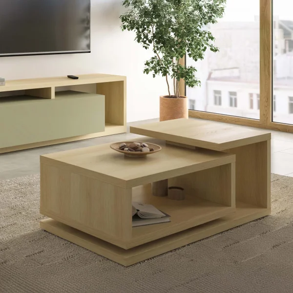 Tavolino 120x60cm da salotto design rovere Megan Gihome®