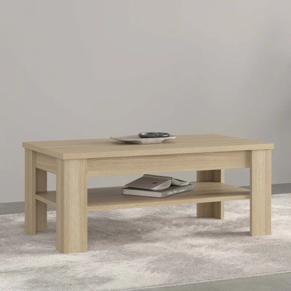 Tavolino da salotto 120x50h cm con ripiano rovere Écarté