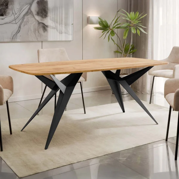 Tavolo allungabile 160/236cm moderno ovale rovere nero Axis
