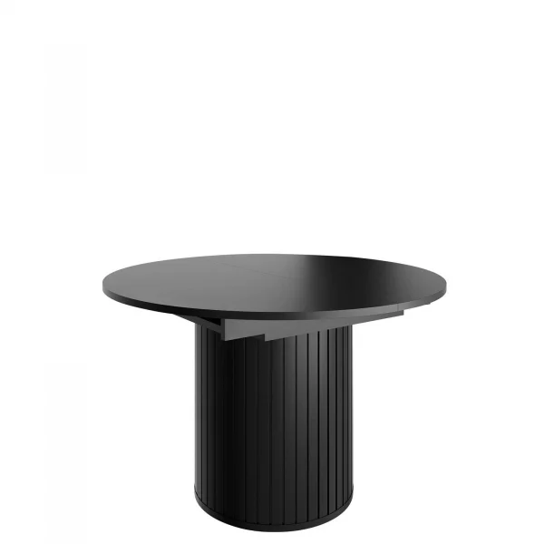 Tavolo da pranzo 120/160 cm ovale allungabile nero opaco Selene