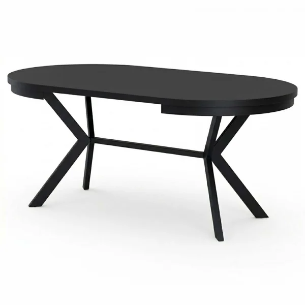 Tavolo da pranzo allungabile 90/166 cm rotondo nero Vortex