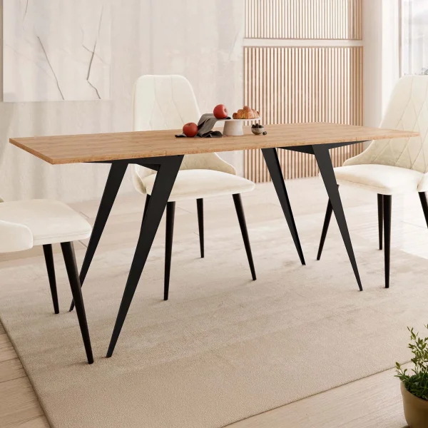 Tavolo da pranzo e da salotto 2 in 1 trasformabile 90/170x70cm rovere nero Nexus