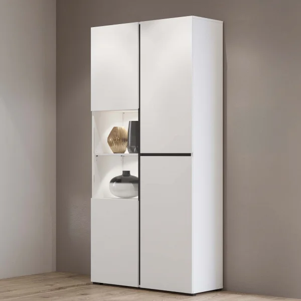 Vetrina 80x184h cm 4 ante bianco opaco Lolla