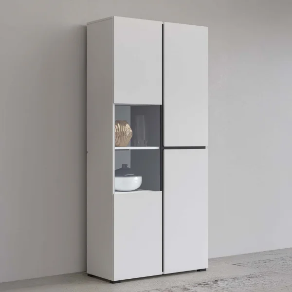 Vetrina 80x184h cm 4 ante bianco opaco Lolla