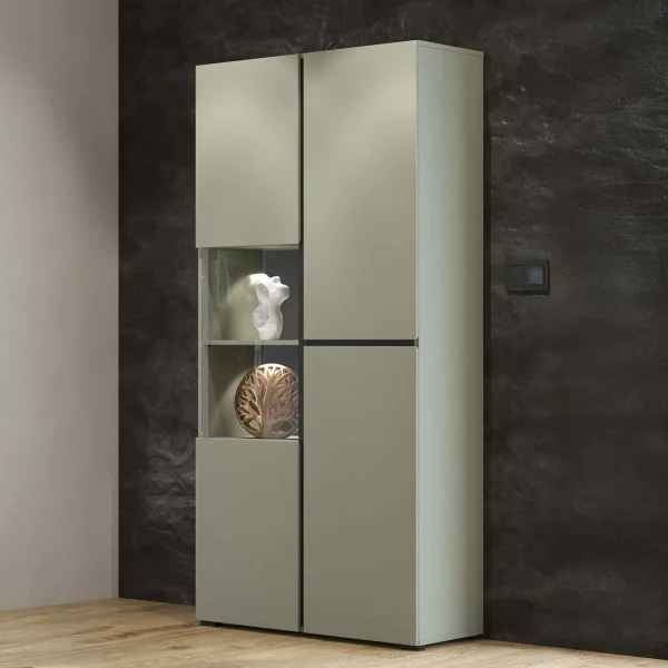 Vetrina 80x184h cm 4 ante verde Lolla