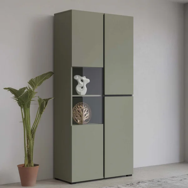 Vetrina 80x184h cm 4 ante verde Lolla