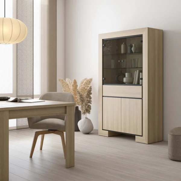 Vetrinetta 113x185h cm 4 ante 1 cassetto rovere Écarté