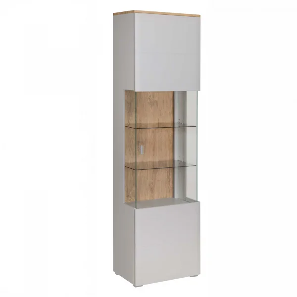 Vetrinetta 55x207h cm 1 anta grigio chiaro rovere Lea