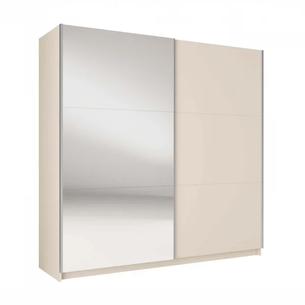 Armadio 150x207h cm 2 ante scorrevoli con specchio beige cashmere Anversa