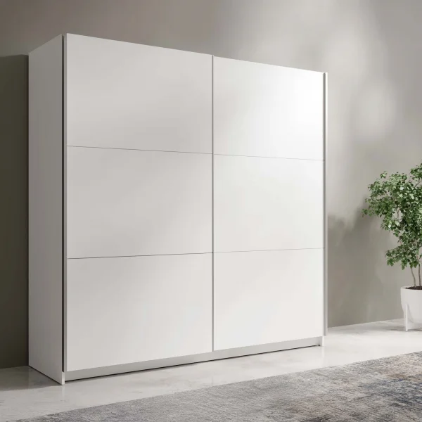 Armadio 150x207h cm 2 ante scorrevoli moderno bianco Anversa