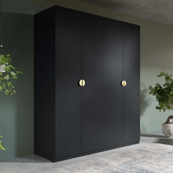 Armadio 180x209h cm 4 ante nero frassinato Innsbruck