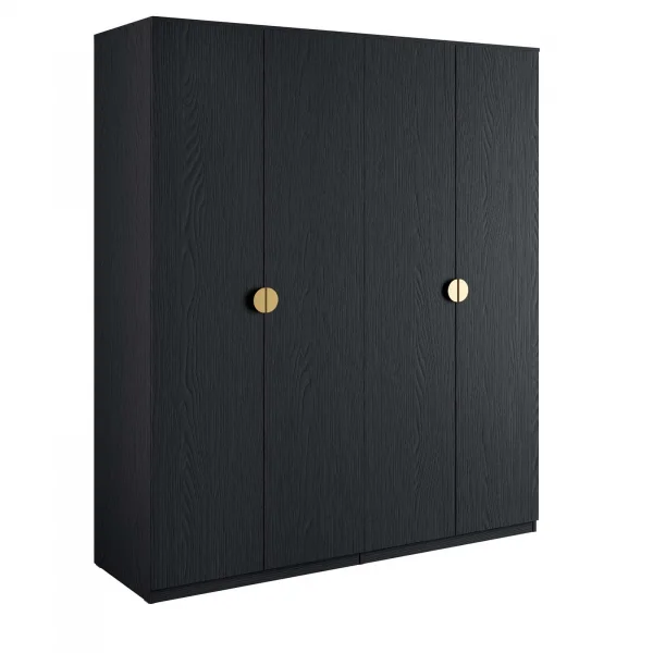 Armadio 180x209h cm 4 ante nero frassinato Innsbruck