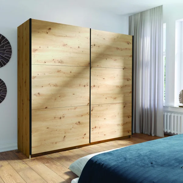 Armadio 200x207h cm 2 ante scorrevoli moderno rovere Anversa