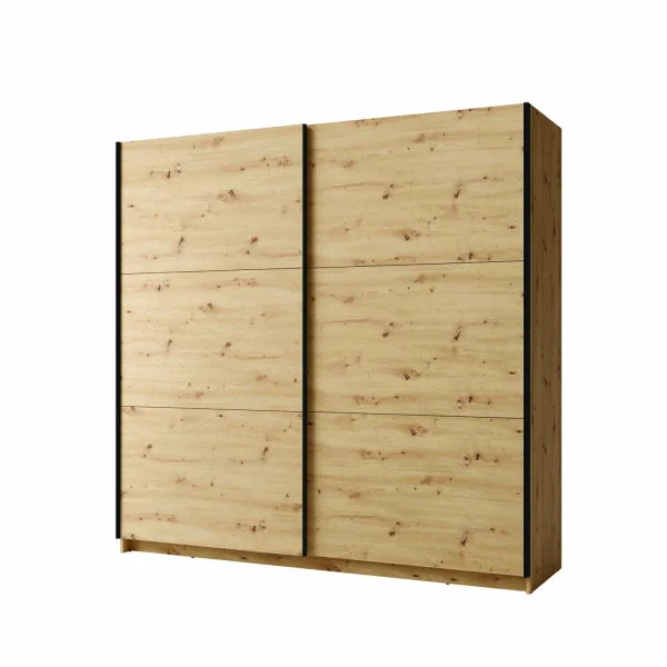 Armadio 200x207h cm 2 ante scorrevoli moderno rovere Anversa