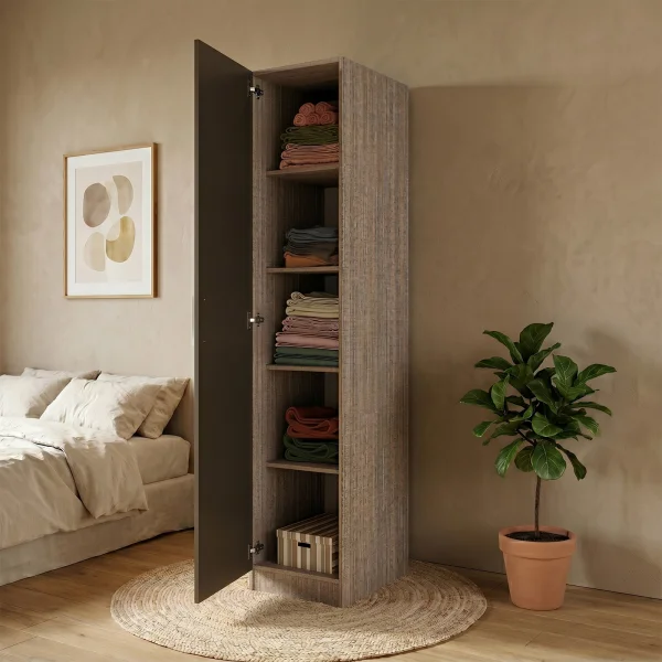 Armadio 40x191h cm 1 anta moderno rovere scuro marrone Marzia