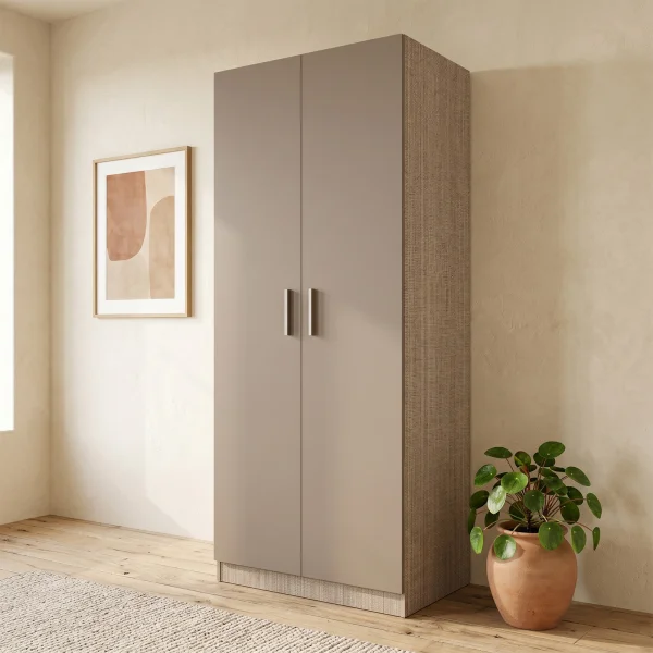 Armadio 80x191h cm 2 ante moderno rovere scuro marrone Ilario