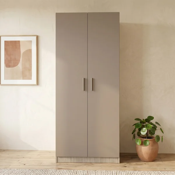 Armadio 80x191h cm 2 ante moderno rovere scuro marrone Ilario