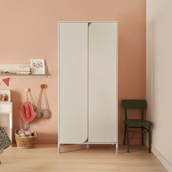 Armadio 92x201h cm 2 ante moderno beige cashmere Rita