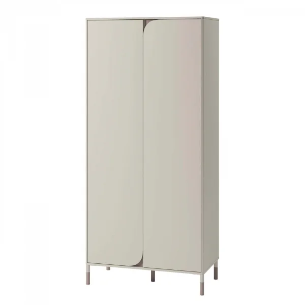 Armadio 92x201h cm 2 ante moderno beige cashmere Rita