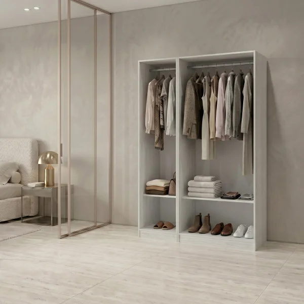 Cabina armadio 120x201h cm con appendiabiti bianco frassinato Dulcinea