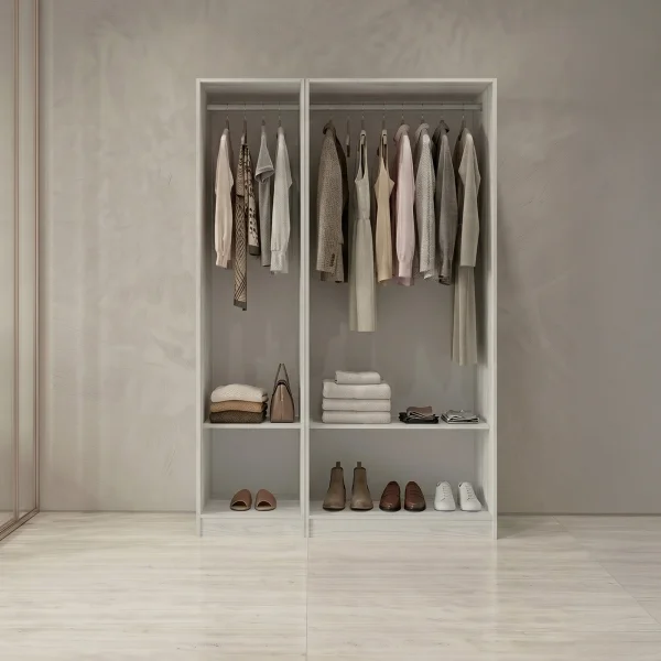 Cabina armadio 120x201h cm con appendiabiti bianco frassinato Dulcinea