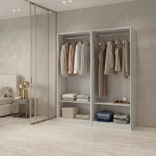 Cabina armadio 160x201h cm con appendiabiti bianco frassinato Dulcinea 2