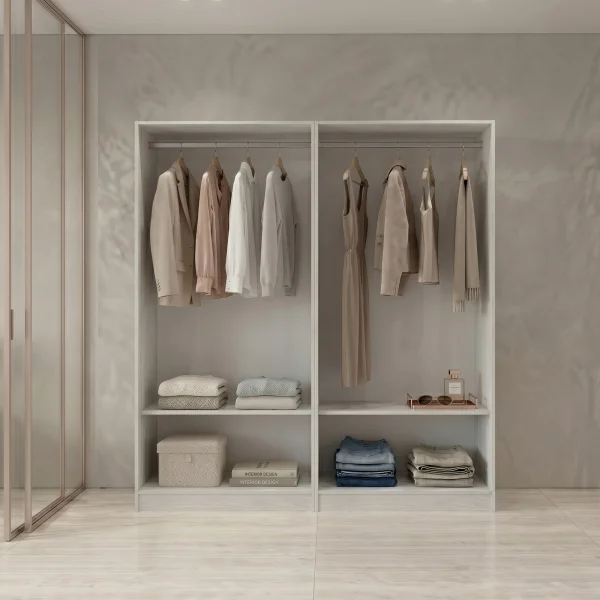 Cabina armadio 160x201h cm con appendiabiti bianco frassinato Dulcinea 2