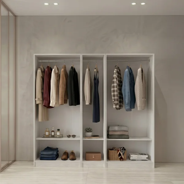 Cabina armadio 200x201h cm con appendiabiti bianco frassinato Dulcinea