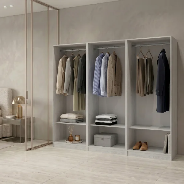 Cabina armadio 240x201h cm con appendiabiti bianco frassinato Dulcinea