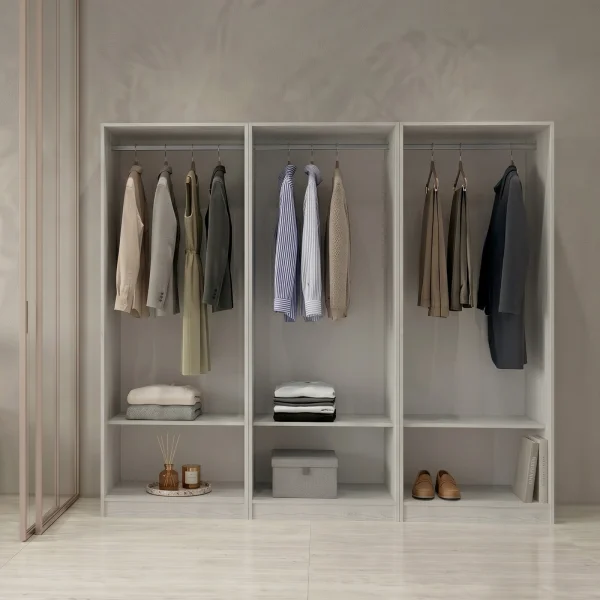 Cabina armadio 240x201h cm con appendiabiti bianco frassinato Dulcinea