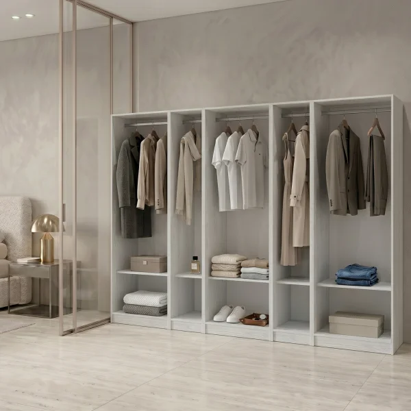 Cabina armadio 320x201h cm con appendiabiti bianco frassinato Dulcinea