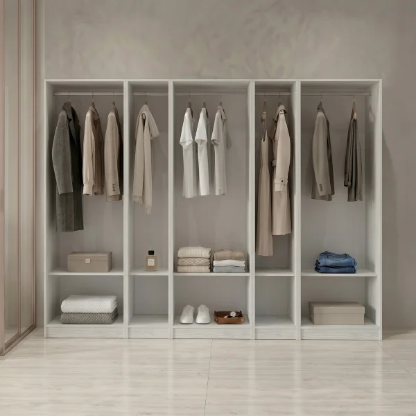 Cabina armadio 320x201h cm con appendiabiti bianco frassinato Dulcinea
