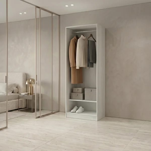 Cabina armadio 80x201h cm con appendiabiti bianco frassinato Dulcinea