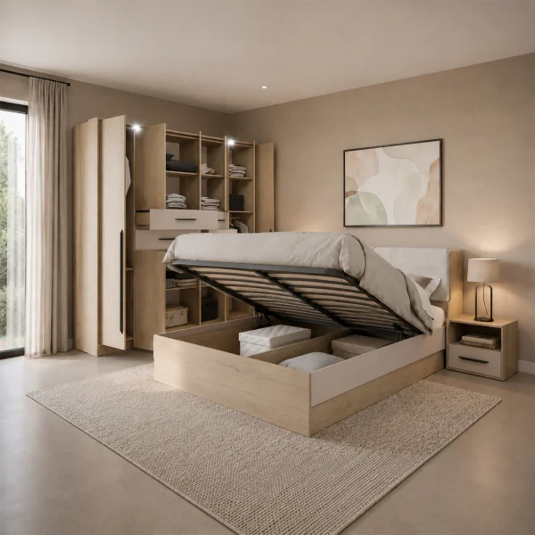 Camera da letto matrimoniale completa rovere tortora Pienza