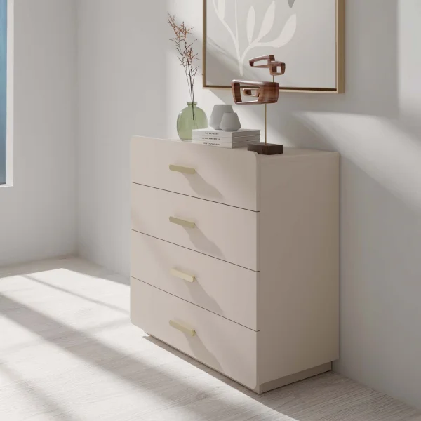 Cassettiera 100x92h cm 4 cassetti beige cashmere Budapest