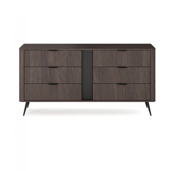 Cassettiera 163x81h cm 6 cassetti soggiorno wengè nero Vesper