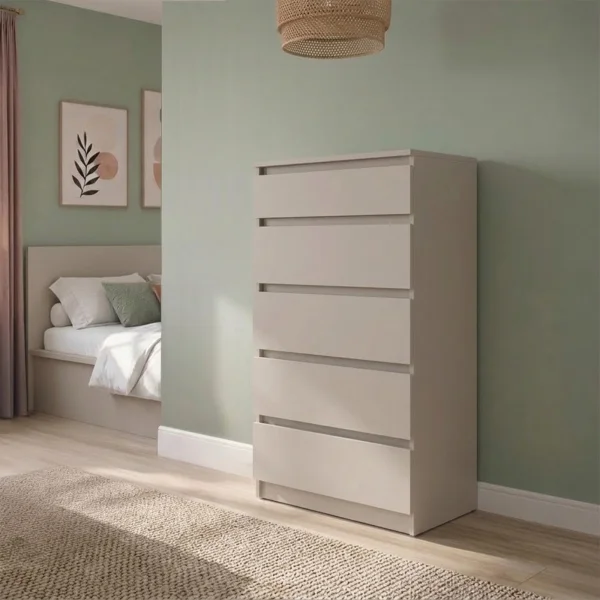 Cassettiera 50x115h cm 5 cassetti moderna beige cashmere Krea