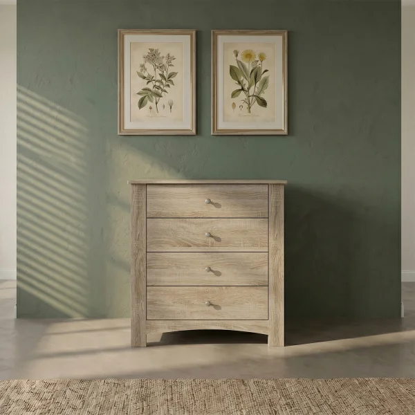 Cassettiera 80x90h cm 4 cassetti rovere sonoma Londra