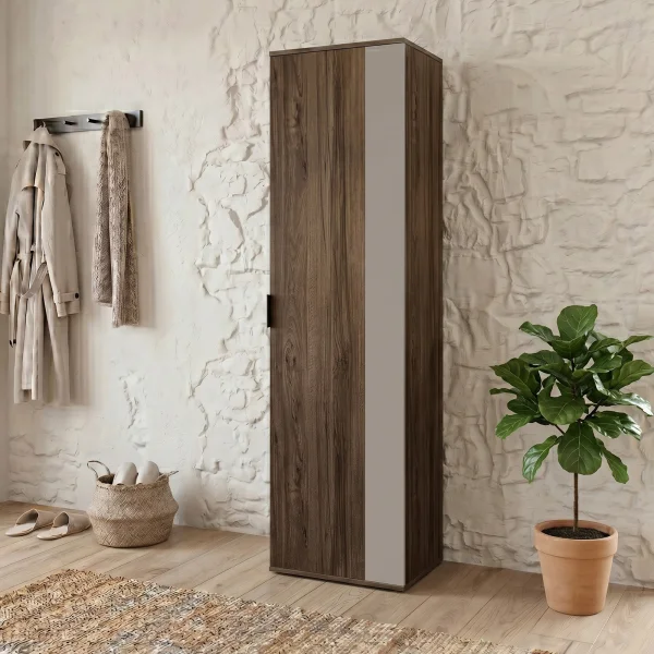 Colonna armadio 55x191h cm multiuso 1 anta tortora noce Raymonda