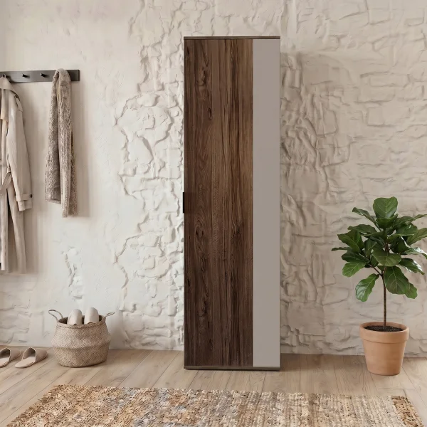 Colonna armadio 55x191h cm multiuso 1 anta tortora noce Raymonda