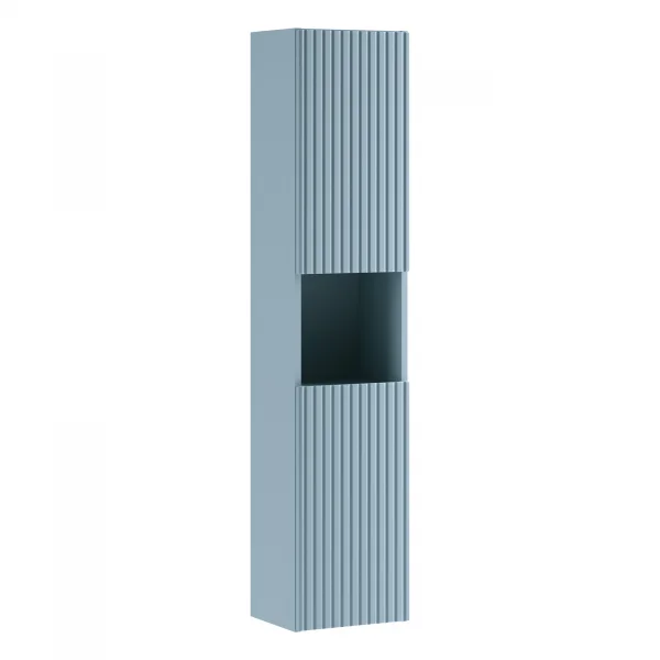 Colonna bagno sospesa 30x140h cm cannettato 2 ante azzurro Celestiale