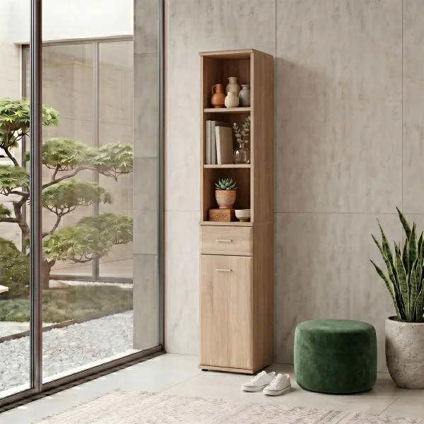 Colonna con libreria 30x203h cm rovere sonoma California Gihome®