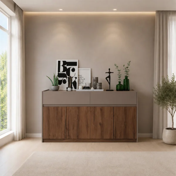 Comò 160x88h cm 4 ante 2 cassetti noce marrone Dusk