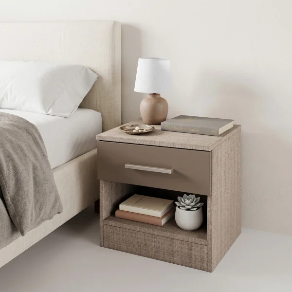 Comodino 40x41h cm 1 cassetto rovere scuro marrone Selvaggia Gihome®