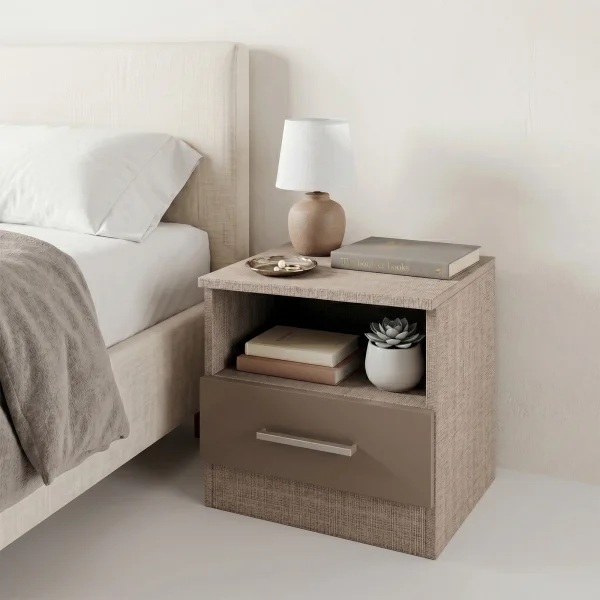 Comodino 40x41h cm 1 cassetto rovere scuro marrone Selvaggia Gihome®