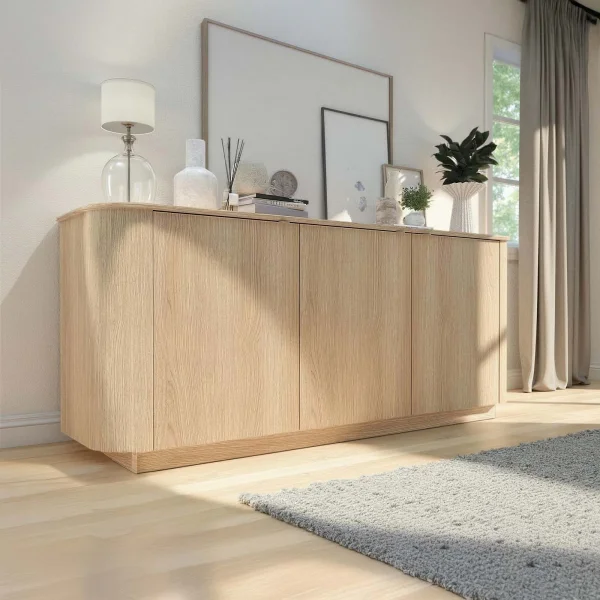 Credenza 180x76h cm 3 ante moderna rovere Alba