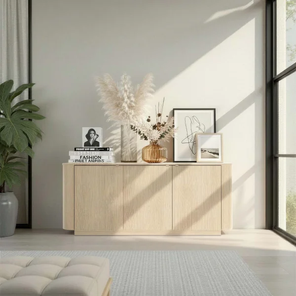 Credenza 180x76h cm 3 ante moderna rovere Alba