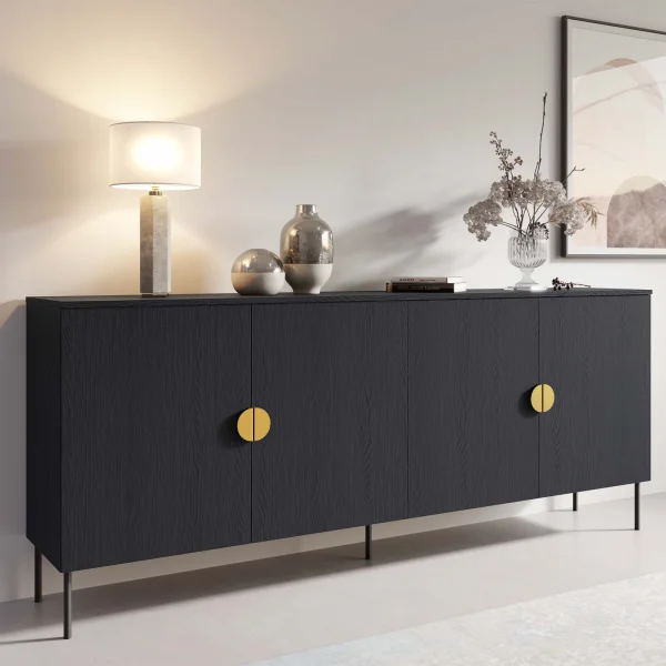 Credenza 213x87h cm 4 ante nero frassinato Innsbruck